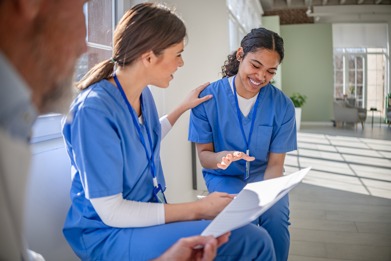 Healthcare professionals collaborate in a modern hospital setting for effective patient care